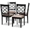 Baxton Studio Peter Sand Upholstered and Dark Brown Wood 4-Piece Dining Chair Set 171-10950 - alternate 1